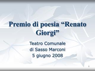 Premio di poesia “Renato Giorgi”
