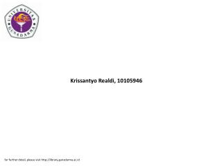 Krissantyo Realdi, 10105946