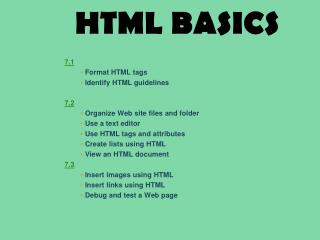 HTML BASICS