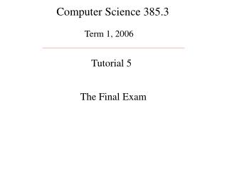 Computer Science 385.3