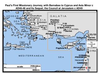 Paul's Second Missionary Journey, with Silas returning to Asia Minor and on into Europe c AD49-52
