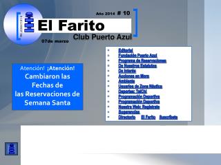 Editorial Fundación Puerto Azul Programa de Reservaciones De Nuestros Estatutos De Interés