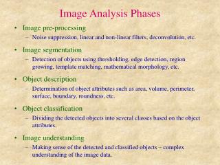 Image Analysis Phases