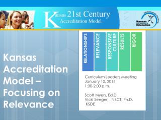 Kansas Accreditation Model – Focusing on Relevance