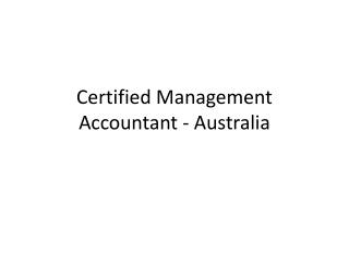 Certified Management Accountant - Australia