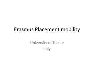 Erasmus Placement mobility