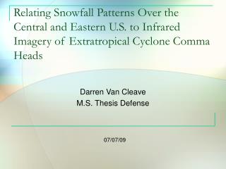Darren Van Cleave M.S. Thesis Defense