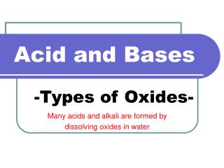 Acid and Bases