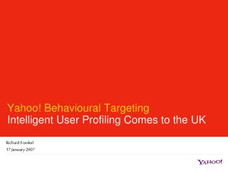Yahoo! Behavioural Targeting