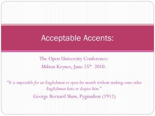 Acceptable Accents: