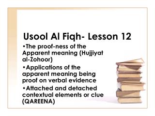 Usool Al Fiqh- Lesson 12