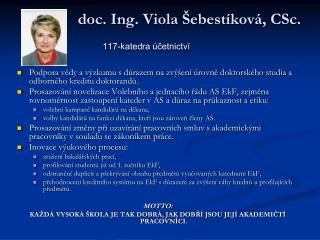 doc. Ing. Viola Šebestíková, CSc.