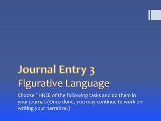 Journal Entry 3 Figurative Language