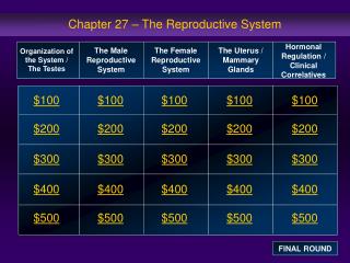 Chapter 27 – The Reproductive System
