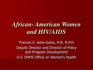 African- American Women and HIV/AIDS