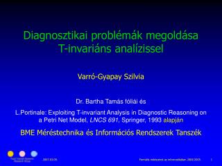Diagnosztikai problémák megoldása T-invariáns analízissel