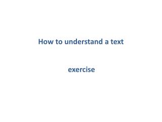 How to understand a text