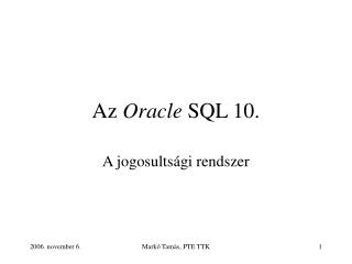 Az Oracle SQL 10.