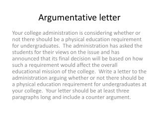 Argumentative letter