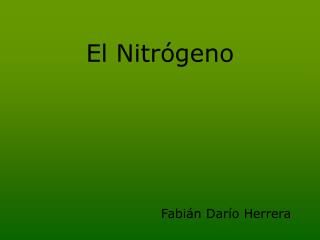 El Nitrógeno
