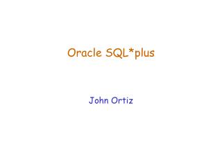Oracle SQL*plus