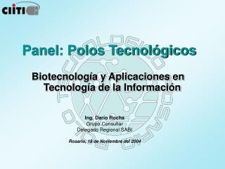 Panel: Polos Tecnológicos