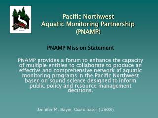 PNAMP Mission Statement