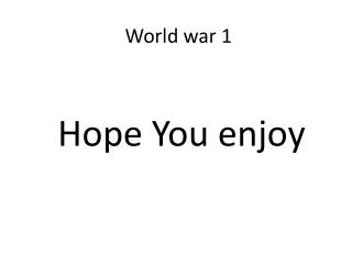 World war 1