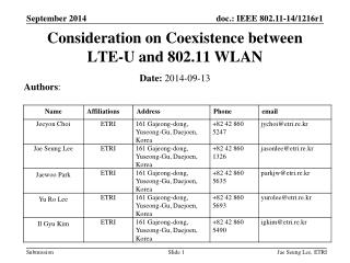 Consideration on Coexistence between LTE-U and 802.11 WLAN