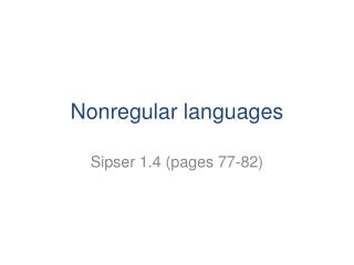 Nonregular languages
