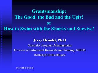 Grantsmanship: The Good, the Bad and the Ugly! or How to Swim with the Sharks and Survive!