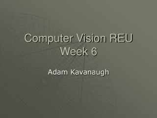 Computer Vision REU Week 6
