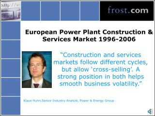 European Power Plant Construction &amp; Services Market 1996-2006