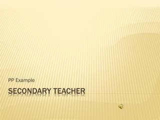 Secondary Teacher