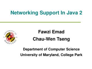 Networking Support In Java 2
