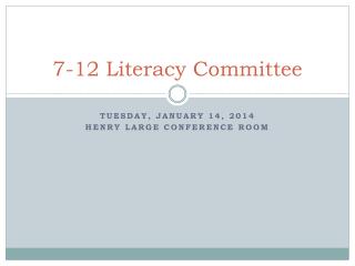 7-12 Literacy Committee