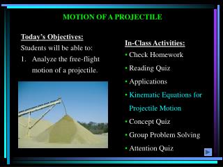 MOTION OF A PROJECTILE