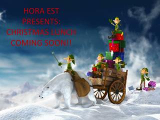 HORA EST PRESENTS: CHRISTMAS LUNCH COMING SOON!!
