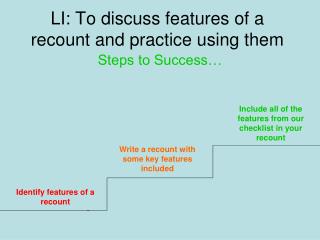 LI: To discuss features of a recount and practice using them