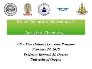 Green Chemistry Workshop #4: Analytical Chemistry II