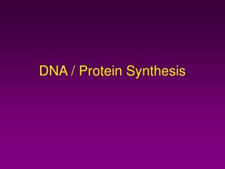 DNA / Protein Synthesis