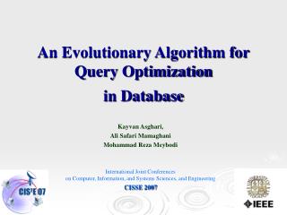 An Evolutionary Algorithm for Query Optimization in Database