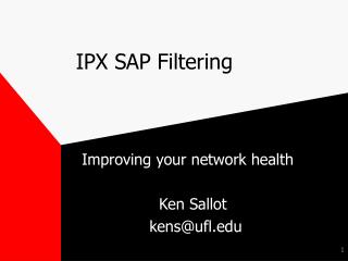 IPX SAP Filtering