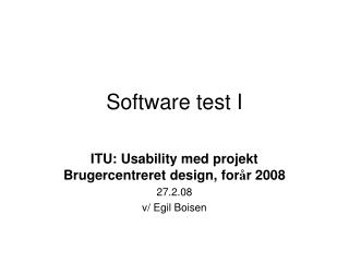 Software test I
