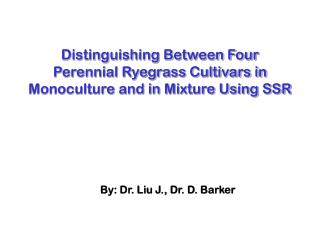 Distinguishing Between Four Perennial Ryegrass Cultivars in Monoculture and in Mixture Using SSR