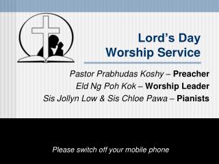 Lord’s Day Worship Service