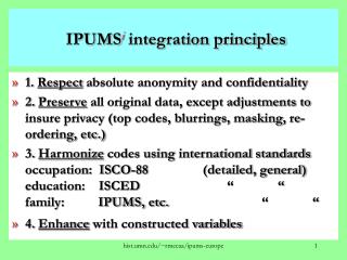 IPUMS i integration principles