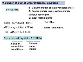9. Solution of a Set of Linear Differantial Equations