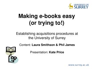 Making e-books easy (or trying to!)