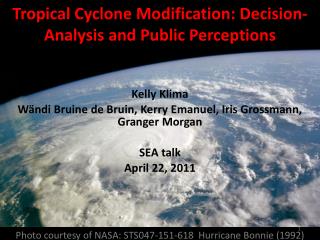Tropical Cyclone Modification: Decision-Analysis and Public Perceptions